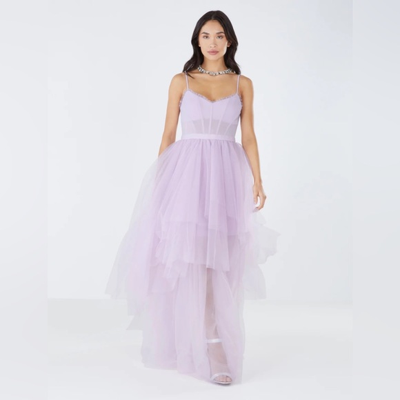 NWT BCBGMAXAZRIA Katherine Tulle Evening Gown ORCHID - Picture 1 of 6